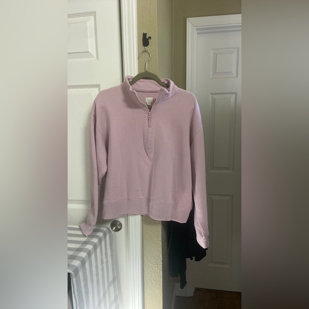 A new day pink women’s fleece quarter zip jacket size L
